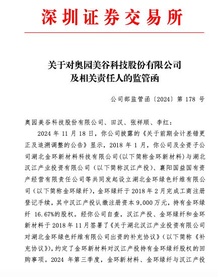 ST美谷收监管函：财务信息披露不准确致多项财务指标追溯调整-第2张图片-山东威力重工