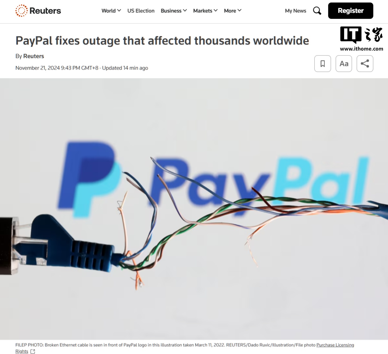 PayPal 服务一度中断近两小时，数千名用户受影响-第1张图片-山东威力重工