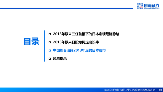 国海证券：A股能演绎2013年以来的日本股市长牛吗？——2013年至今日本宏观和股市复盘-第43张图片-山东威力重工