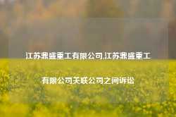 江苏鼎盛重工有限公司,江苏鼎盛重工有限公司关联公司之间诉讼-第1张图片-山东威力重工