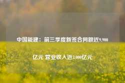 中国能建：前三季度新签合同额近9,900亿元 营业收入近3,000亿元-第1张图片-山东威力重工