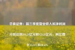 华泰证券：前三季度营业收入和净利润分别达到314.24亿元和125.21亿元，同比增长15.41%和30.63%-第1张图片-山东威力重工