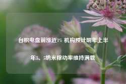 台积电盘前涨近1% 机构预计明年上半年3、5纳米稼动率维持满载-第1张图片-山东威力重工