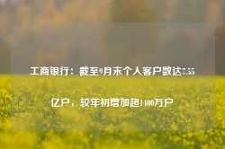 工商银行：截至9月末个人客户数达7.55亿户，较年初增加超1400万户-第1张图片-山东威力重工