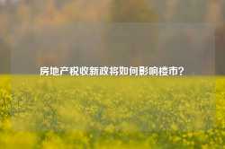 房地产税收新政将如何影响楼市？-第1张图片-山东威力重工