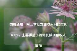 国机通用：第三季度营业收入同比增长46.81%，主要得益于流体机械项目收入增加-第1张图片-山东威力重工