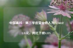 中国高科：第三季度营业收入为25,760,821.35元，同比下降4.13%-第1张图片-山东威力重工