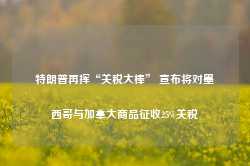 特朗普再挥“关税大棒” 宣布将对墨西哥与加拿大商品征收25%关税-第1张图片-山东威力重工